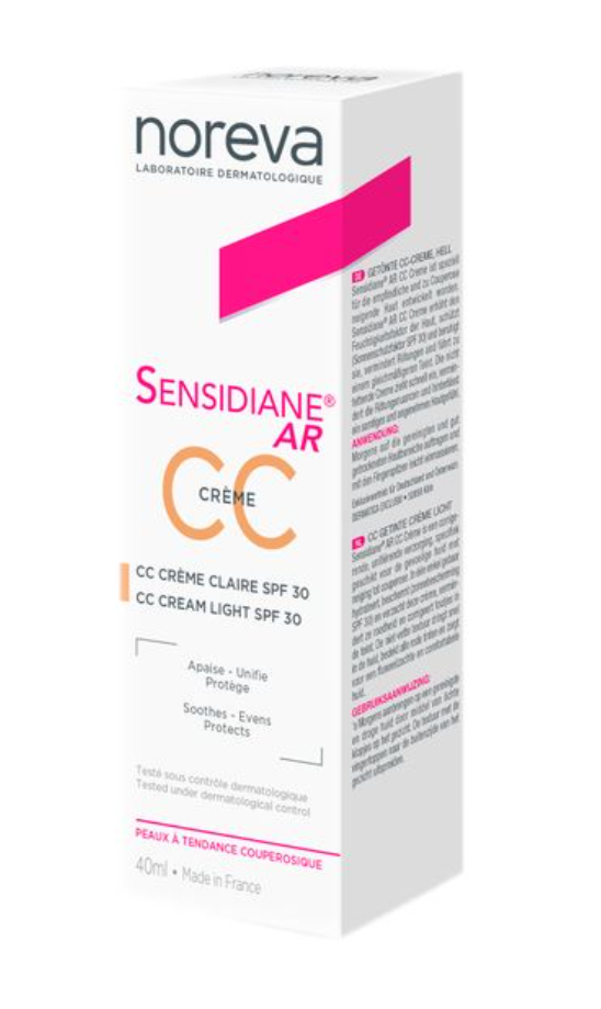 фото упаковки Noreva Sensidiane AR СС-крем светлый тон, spf 30, крем, для чувствительной и склонной к покраснению кожи, 40 мл, 1 шт. фото упаковки Noreva Sensidiane AR СС-крем светлый тон
