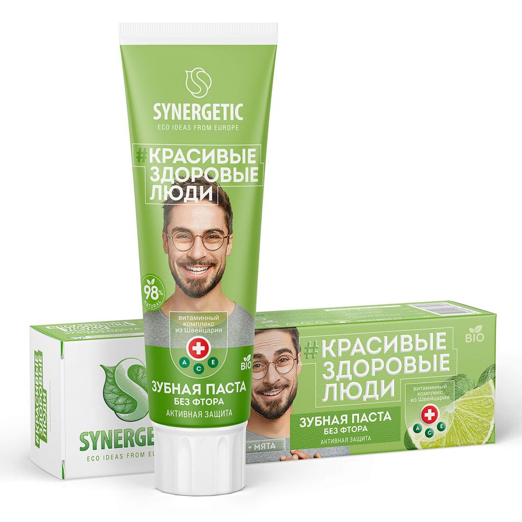 фото упаковки Synergetic Зубная паста Активная защита