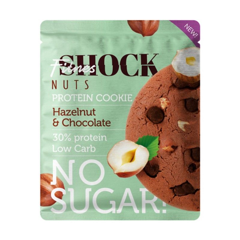 фото упаковки FitnesShock Nuts Протеиновое печенье Фундук-шоколад