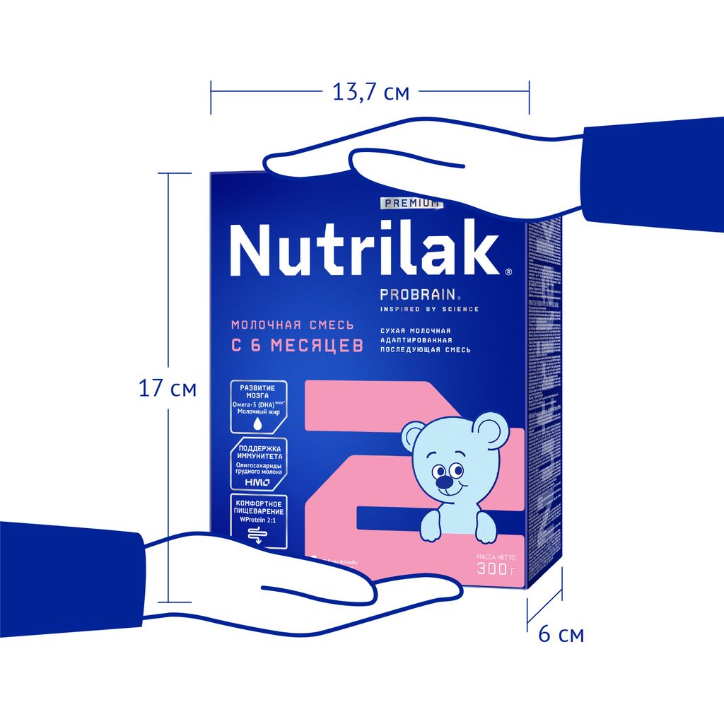 Nutrilak Premium 2 Смесь молочная 6-12 мес, смесь молочная сухая, 300 г, 1 шт.