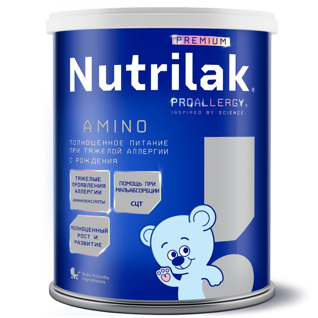фото упаковки Nutrilak Premium Proallergy Amino Смесь сухая специализированная, для детей с рождения, смесь сухая, полноценное питание при тяжелой аллергии, 400 г, 1 шт. фото упаковки Nutrilak Premium Proallergy Amino Смесь сухая специализированная