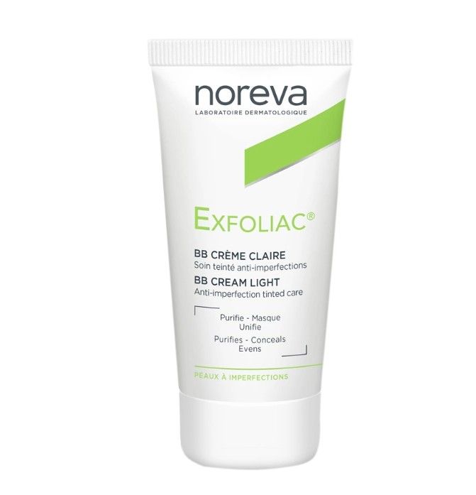 фото упаковки Noreva Exfoliac Тональный матирующий крем (светлый), крем для лица, 30 мл, 1 шт. фото упаковки Noreva Exfoliac Тональный матирующий крем (светлый)