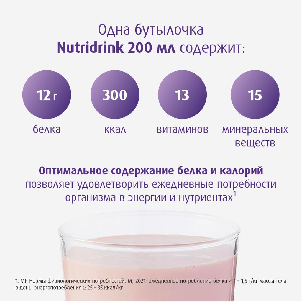 Nutridrink, лечебное диетическое высококалорийное питание, ваниль, 200 мл, 1 шт.