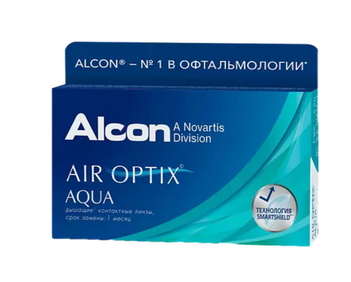 Alcon Air Optix aqua контактные линзы плановой замены, BC=8,6 d=14,2, D(-4.25), стерильно, 3 шт.