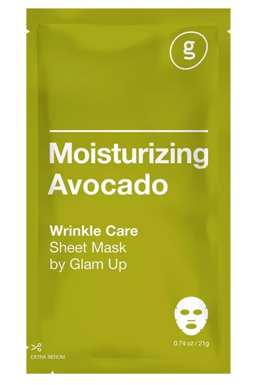 Glam Up Тканевая маска увлажняющая, тканевая маска для лица, с экстрактом авокадо, 1 шт.