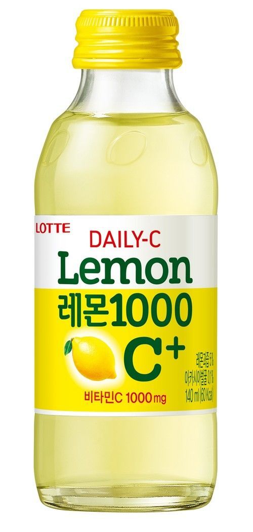 Lotte Daily-C Напиток витаминизированный Лимон 1000 С, напиток, негазированный, 140 мл, 1 шт.