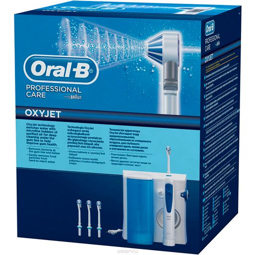 Oral-B ирригатор полости рта ProfessionalCare OxyJet MD20 тип 3724, 2 режима работы, 4 насадки, 600 мл, 1 шт.