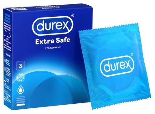 Презервативы Durex Extra Safe, презервативы, гладкие, утолщенные, 3 шт.