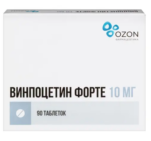 Винпоцетин форте, 10 мг, таблетки, 60 шт.