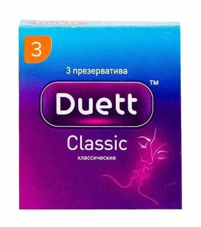 Презервативы Duett Classic, классические гладкие, 3 шт.