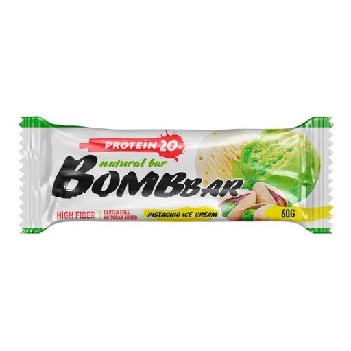 Bombbar батончик протеиновый Фисташковый пломбир, 20%, 60 г, 1 шт.