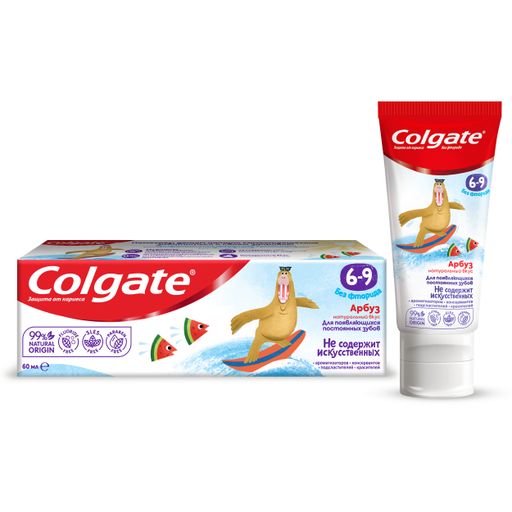 Colgate Паста зубная детская от 6 до 9 лет без фторида, 60 мл, 1 шт.