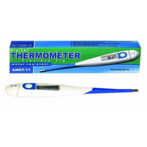 Термометр медицинский цифровой AMDT-11, гибкий наконечник, влагоустойчивый корпус, 1 шт.