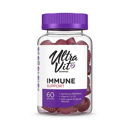 UltraVit Поддержка иммунитета, пастилки жевательные, со вкусом малины, 60 шт.
