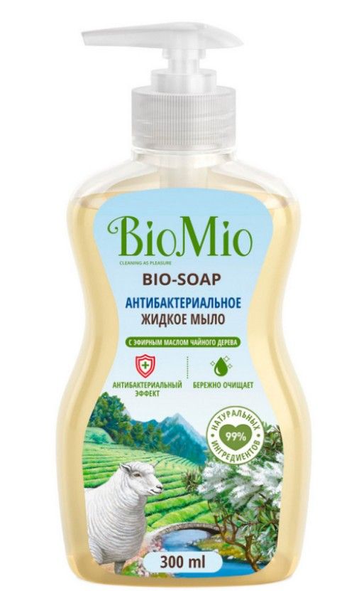 BioMio Bio-Soap Жидкое мыло антибактериальное, мыло жидкое, с эфирным маслом чайного дерева, 300 мл, 1 шт.